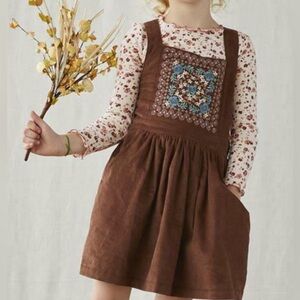 Matilda Jane Just Imagine Arya Micro Cord Jumper Dress & Lettuce Hem Top Set 8